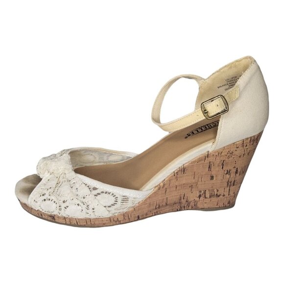 Seychelles Wedges Lollipop Women Sz 10M Sandal White‎ Lace Platform Cottagecore - Picture 1 of 7